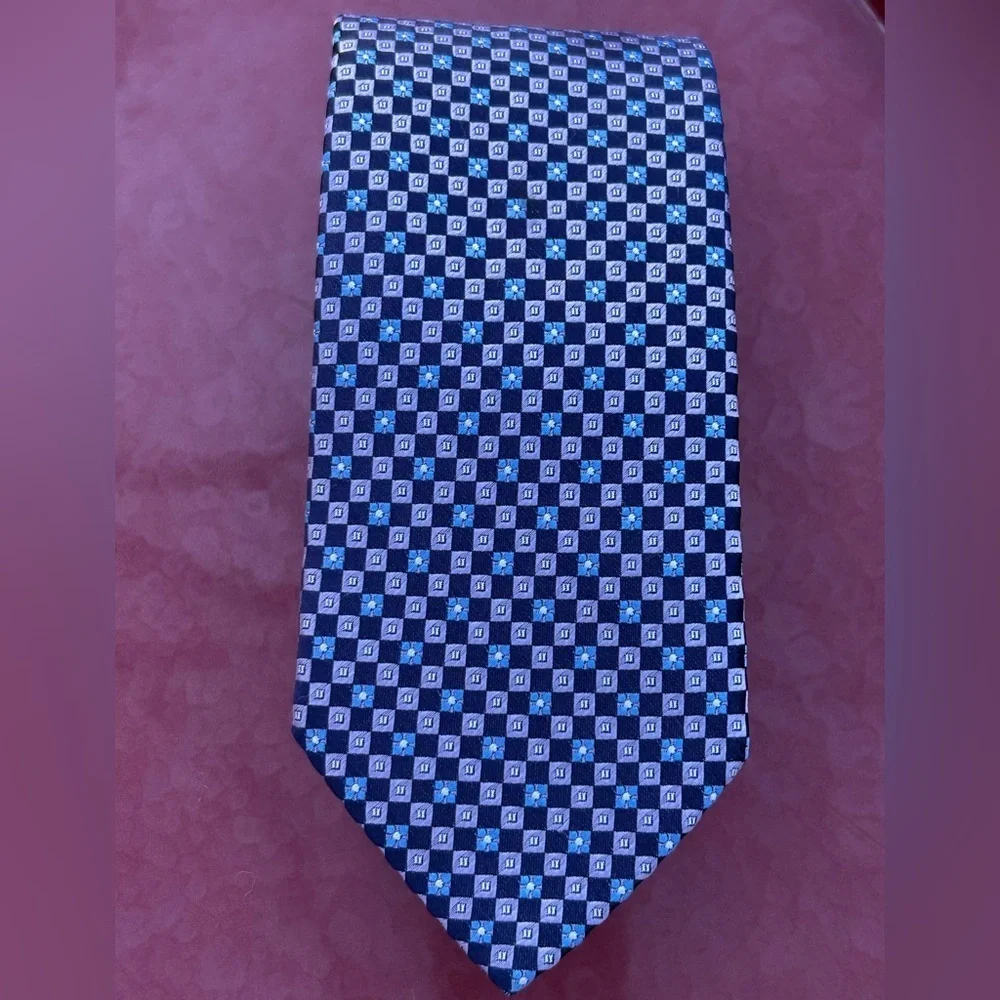 ETON Blue Geometric Silk Tie England